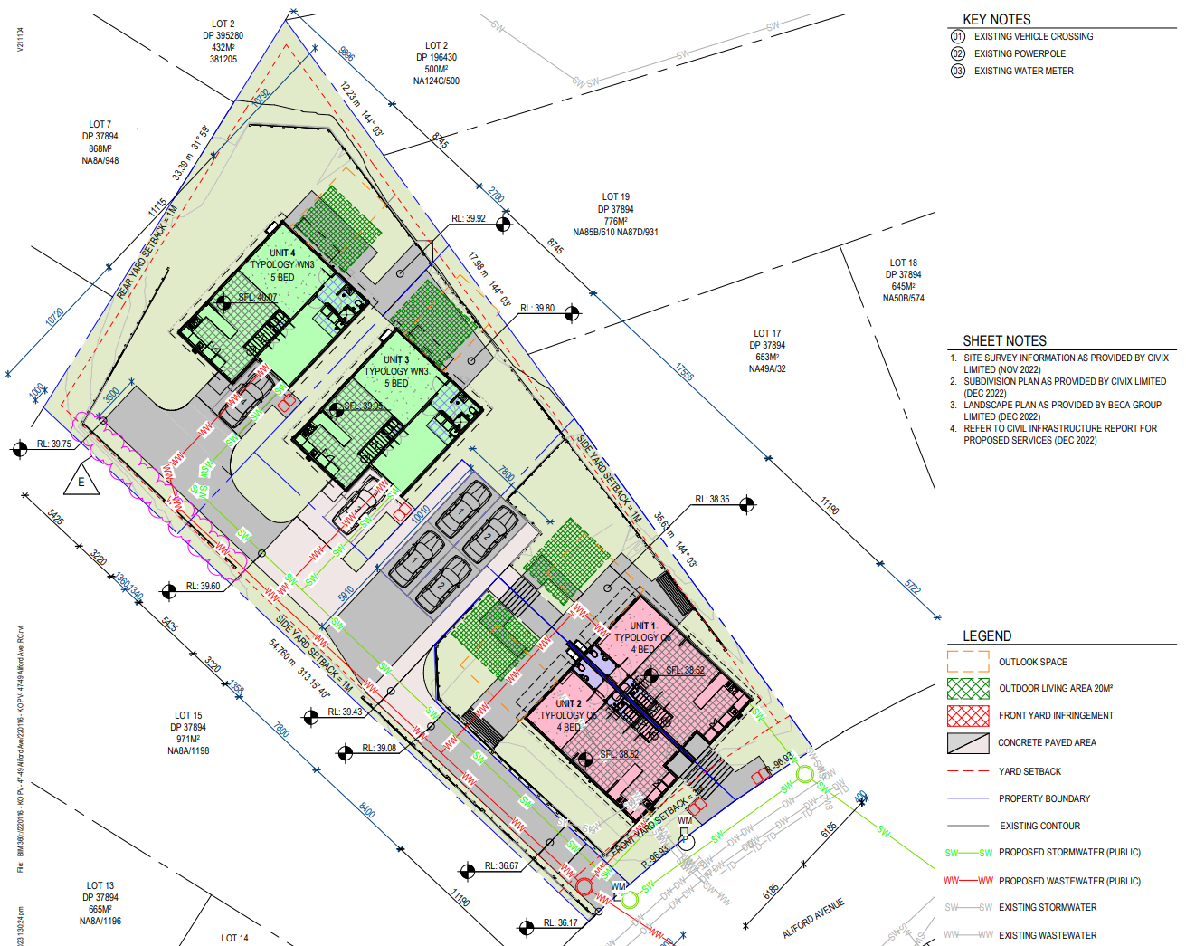 Aliford Avenue Auck site plan AR108045